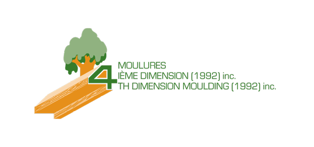 Ancien Logo de l'entreprise Moulures 4D, alors appelé Moulures 4ème Dimension, sur fond transparent.