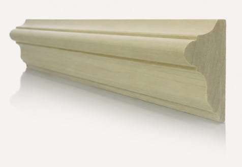 Moulure de bois franc (essence de bois : peuplier) fabriquée par Moulures 4D.
